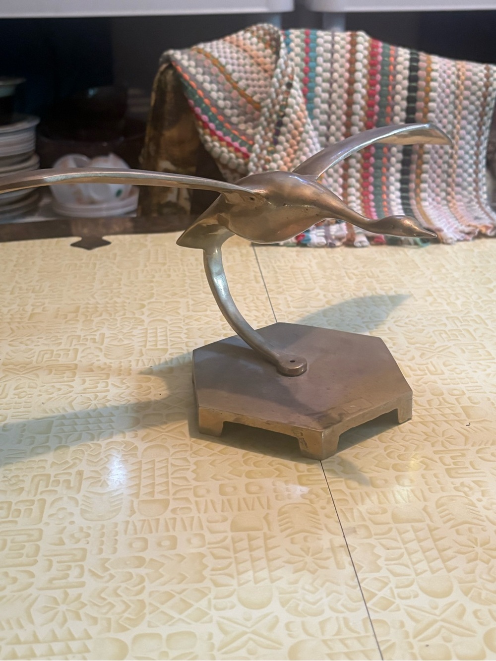 Vintage Brass Goose Statue